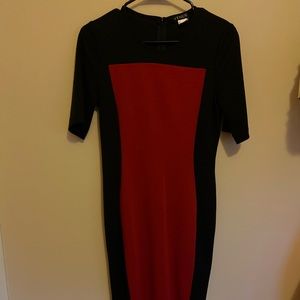 Black and Red Colorblock Dress